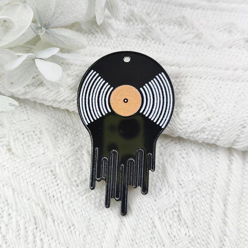 10pcs Phonograph Clapper Acrylic Charms DIY Jewelry Earring Keychain