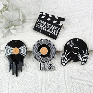 10pcs Phonograph Clapper Acrylic Charms DIY Jewelry Earring Keychain
