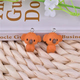 10pcs 3D Koala Resin Charms for DIY Bracelet Earring Keychain