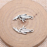 20pcs Antique Silver Folding Charms 25x11mm for Jewelry Making