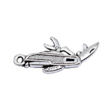 20pcs Antique Silver Folding Charms 25x11mm for Jewelry Making