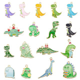 16PCS Enamel Dinosaur Charms Mixed Pendants Earrings Necklace Jewelry Making