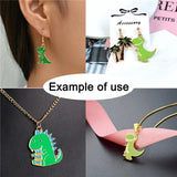 16PCS Enamel Dinosaur Charms Mixed Pendants Earrings Necklace Jewelry Making