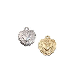 5pcs 14mm Stainless Steel Heart Charms Pendant DIY Necklace Earrings Bracelet