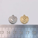 5pcs 14mm Stainless Steel Heart Charms Pendant DIY Necklace Earrings Bracelet