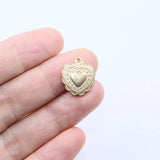5pcs 14mm Stainless Steel Heart Charms Pendant DIY Necklace Earrings Bracelet
