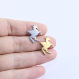 10pcs 20mm Stainless Steel Unicorn Charms Pendant DIY Jewelry 2 Colors