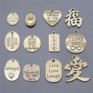 10pcs Dreaming Of the Sea Love Plates Pendant Charm Antique Bronze Jewelry