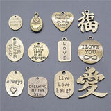 10pcs Dreaming Of the Sea Love Plates Pendant Charm Antique Bronze Jewelry