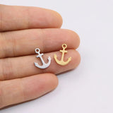 10pcs 14*10mm Stainless Steel Anchor Charms Pendant DIY Jewelry Unfading