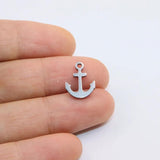 10pcs 14*10mm Stainless Steel Anchor Charms Pendant DIY Jewelry Unfading
