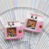 10Pcs Resin Magic Wand Box Milk Bottle Pendant Charms for Jewelry Making