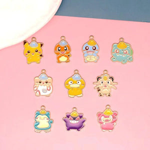 10pcs Alloy Dripping Oil Pendant Earrings Charm DIY Accessories