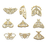 4pcs Raw Brass Celestial Moon Moth Butterfly Charms Pendant DIY Jewelry Making