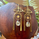 4pcs Raw Brass Celestial Moon Moth Butterfly Charms Pendant DIY Jewelry Making
