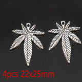 4Pcs Green Pot Leaf Weed Round Leaf Green Drop Oil Charms Pendant
