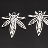 4Pcs Green Pot Leaf Weed Round Leaf Green Drop Oil Charms Pendant