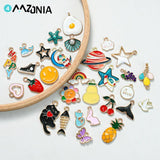 30pcs Mixed Alloy Enamel Charm Pendant Jewelry Making