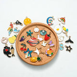30pcs Mixed Alloy Enamel Charm Pendant Jewelry Making