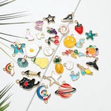 30pcs Mixed Alloy Enamel Charm Pendant Jewelry Making