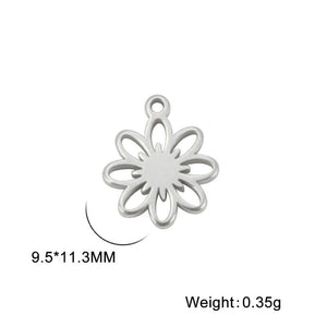 20pcs Flower Charm Mini Stainless Steel Charms for Bracelets Making