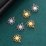 20pcs Flower Charm Mini Stainless Steel Charms for Bracelets Making