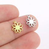 20pcs Flower Charm Mini Stainless Steel Charms for Bracelets Making