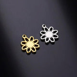 20pcs Flower Charm Mini Stainless Steel Charms for Bracelets Making