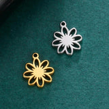 20pcs Flower Charm Mini Stainless Steel Charms for Bracelets Making
