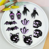 10Pcs Halloween Acrylic Charms Double Sided Punk Crafts