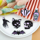 10Pcs Halloween Acrylic Charms Double Sided Punk Crafts