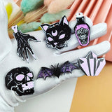 10Pcs Halloween Acrylic Charms Double Sided Punk Crafts