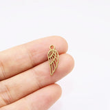 10pcs Stainless Steel High Wings Charms Pendant DIY Jewelry 2 Colors