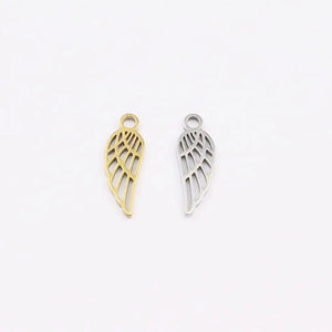 10pcs Stainless Steel High Wings Charms Pendant DIY Jewelry 2 Colors