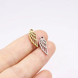 10pcs Stainless Steel High Wings Charms Pendant DIY Jewelry 2 Colors
