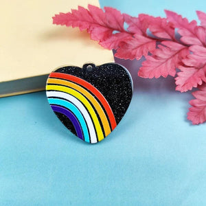 10Pcs Acrylic Rainbow Love Charm Jewelry Findings DIY Pendant