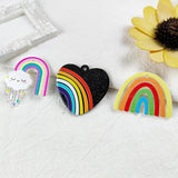 10Pcs Acrylic Rainbow Love Charm Jewelry Findings DIY Pendant