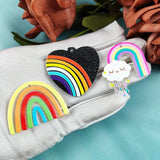 10Pcs Acrylic Rainbow Love Charm Jewelry Findings DIY Pendant