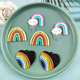 10Pcs Acrylic Rainbow Love Charm Jewelry Findings DIY Pendant
