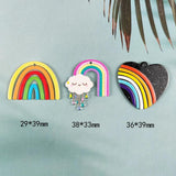 10Pcs Acrylic Rainbow Love Charm Jewelry Findings DIY Pendant