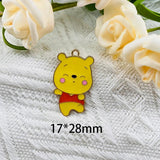 10pcs Cartoon Alloy Dripping Oil Pendant Piggy Bear Earrings Charms