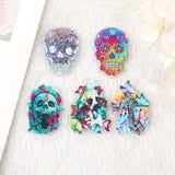 10Pcs Faith Cross Charms Acrylic Butterfly Sunflower Skull Earring Necklace DIY