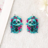 10Pcs Faith Cross Charms Acrylic Butterfly Sunflower Skull Earring Necklace DIY