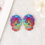 10Pcs Faith Cross Charms Acrylic Butterfly Sunflower Skull Earring Necklace DIY