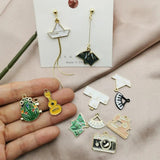 10pcs Enamel Charms Sewing Machine Frog Paper Boat DIY Pendants