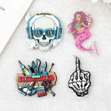10Pcs Middle Finger Acrylic Charms for DIY Jewelry Making
