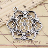 10pcs Yoga Flower Life Datura Tibetan Silver Pendants