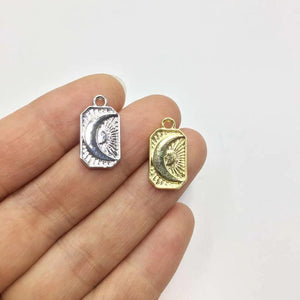 20pcs 10*15mm Moon Gold/Silver Plated Bee Zinc Alloy Charms Pendant