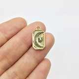 20pcs 10*15mm Moon Gold/Silver Plated Bee Zinc Alloy Charms Pendant
