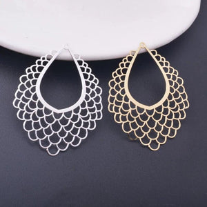 6pcs Light Flower Charms Silver Pendant Brass Jewelry Accessories